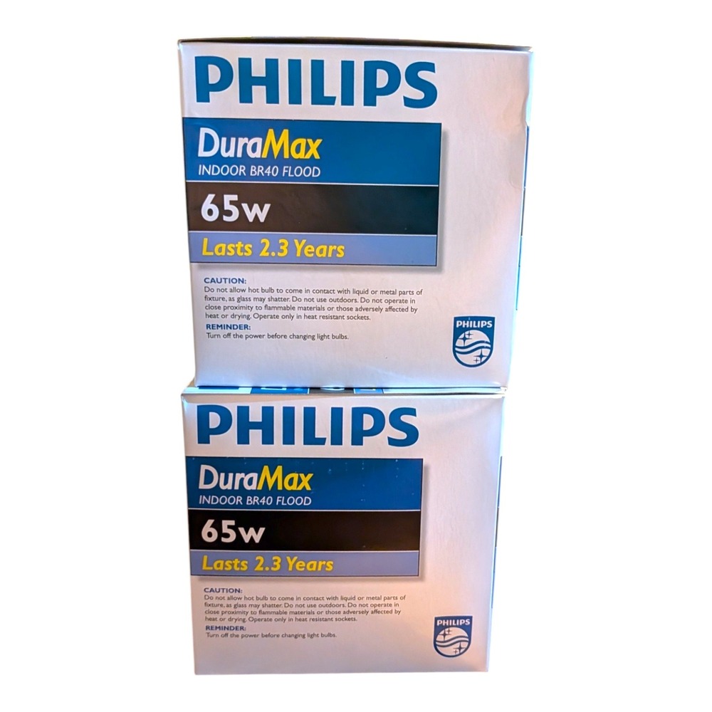 Philips DuraMax 65W Indoor BR40 Flood Light Bulbs 4 Pack Total Medium Base - Picture 8 of 9